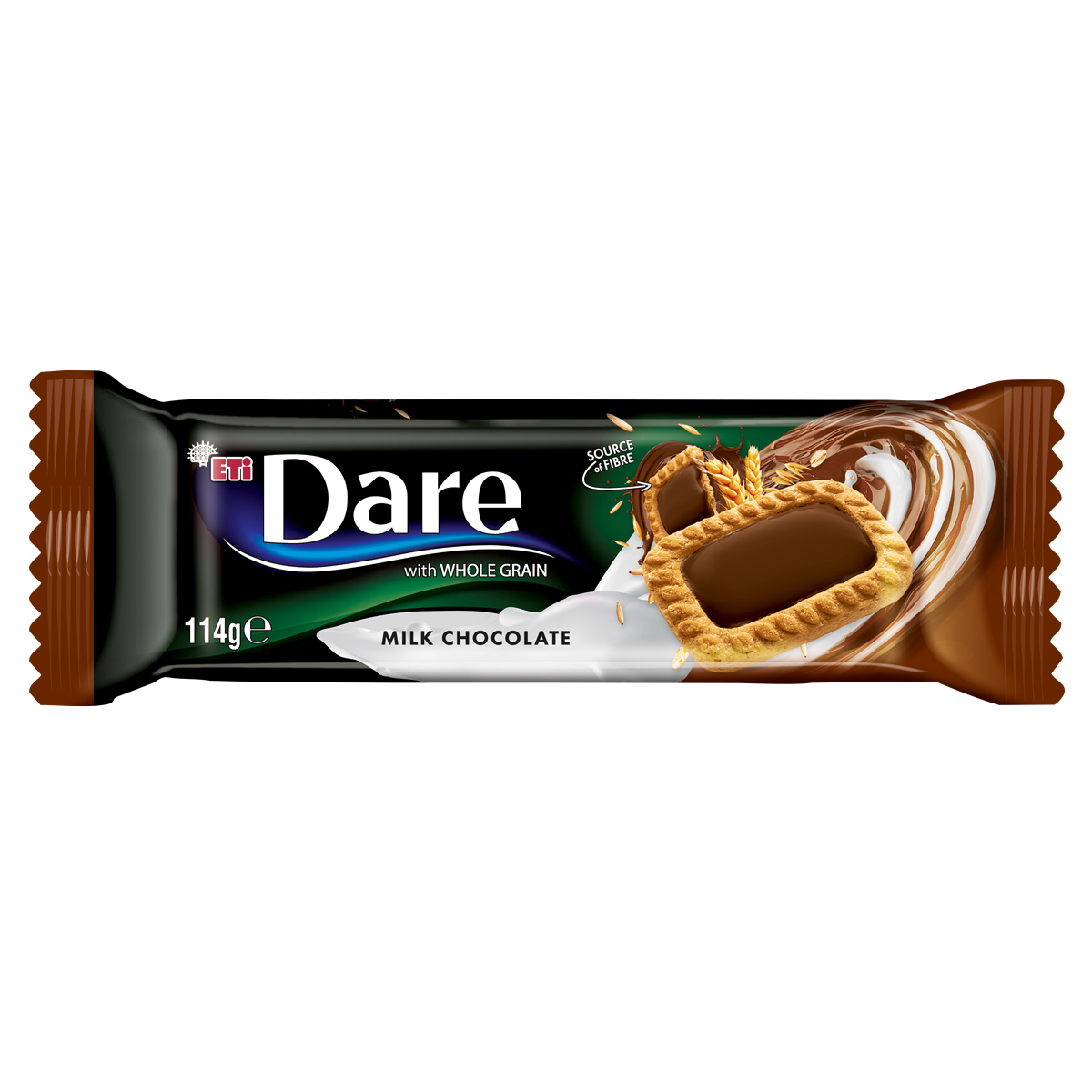 DARE - Ciastka pełnoziarniste z czekoladą mleczną - 114 g