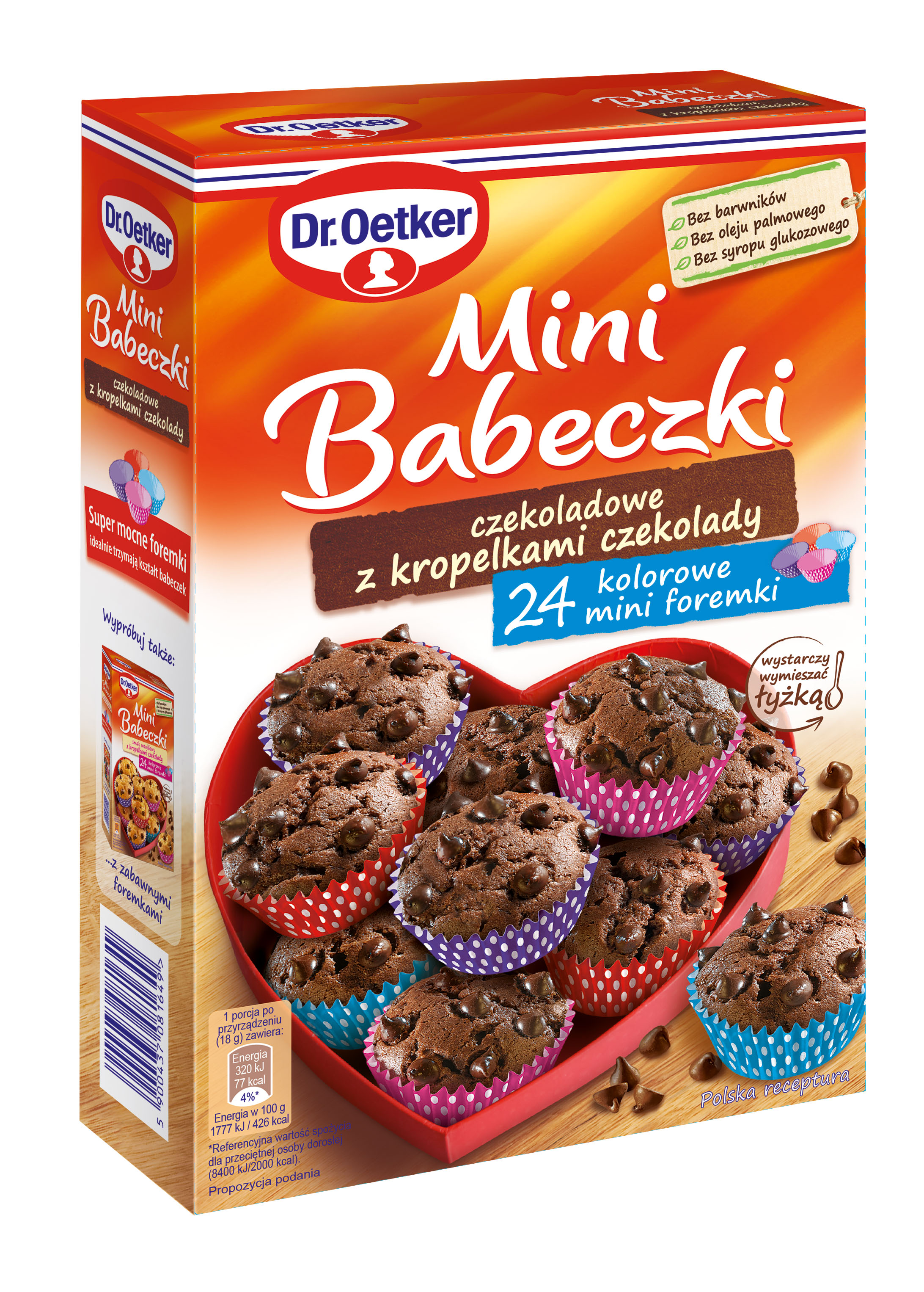 Dr. Oetker Mini Babeczki czekoladowe z kropelkami czekolady 245 g