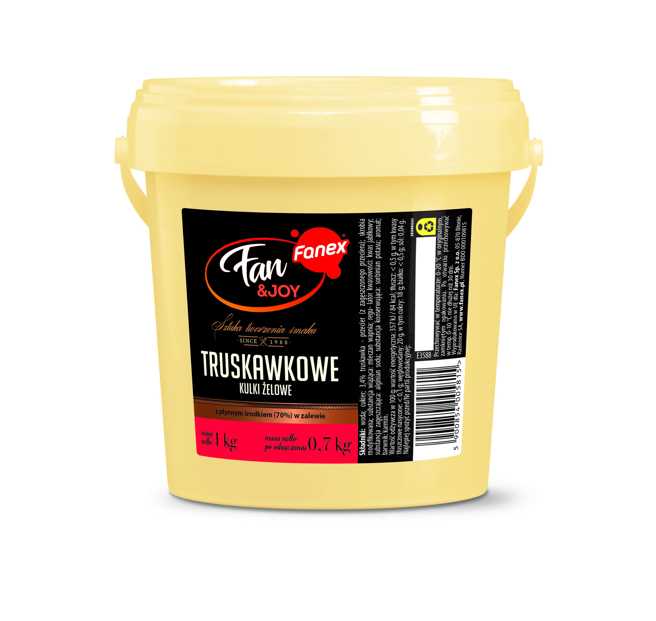 Fanex Fan&Joy Truskawkowe kulki żelowe 1 kg/0,7 kg