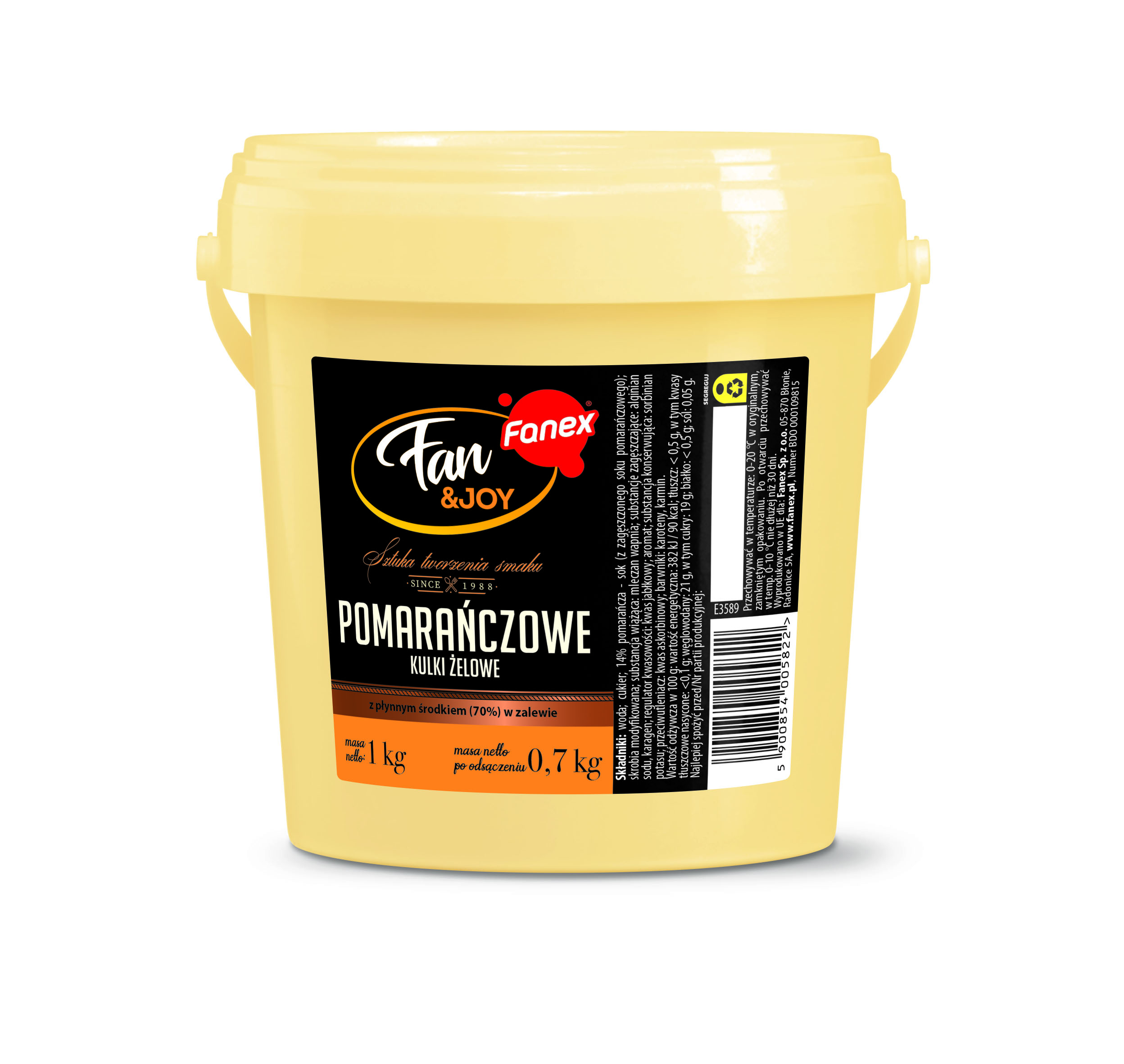 Fanex Fan&Joy Pomarańczowe kulki żelowe 1 kg/0,7 kg