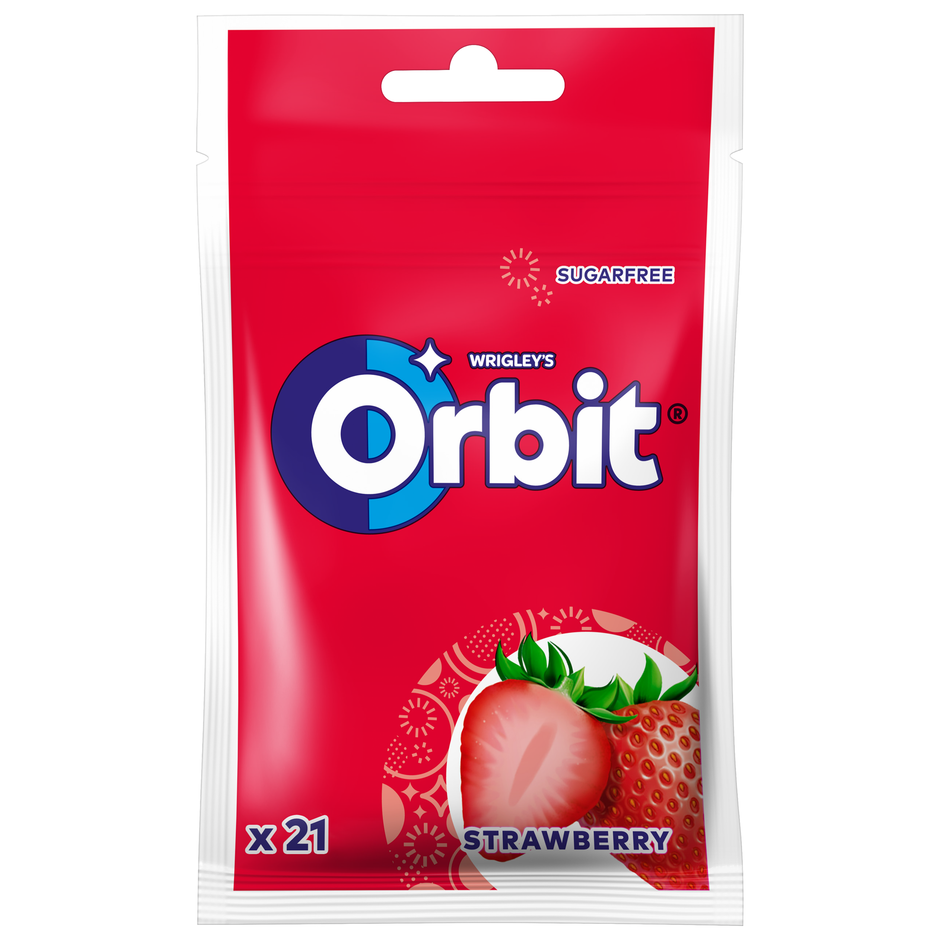 Orbit Strawberry Guma do żucia bez cukru 29 g (21 drażetek)