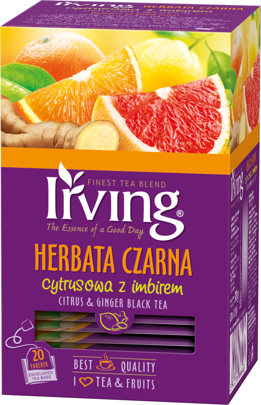 Irving Herbata czarna cytrusowa z imbirem 30 g (20x1,5 g)