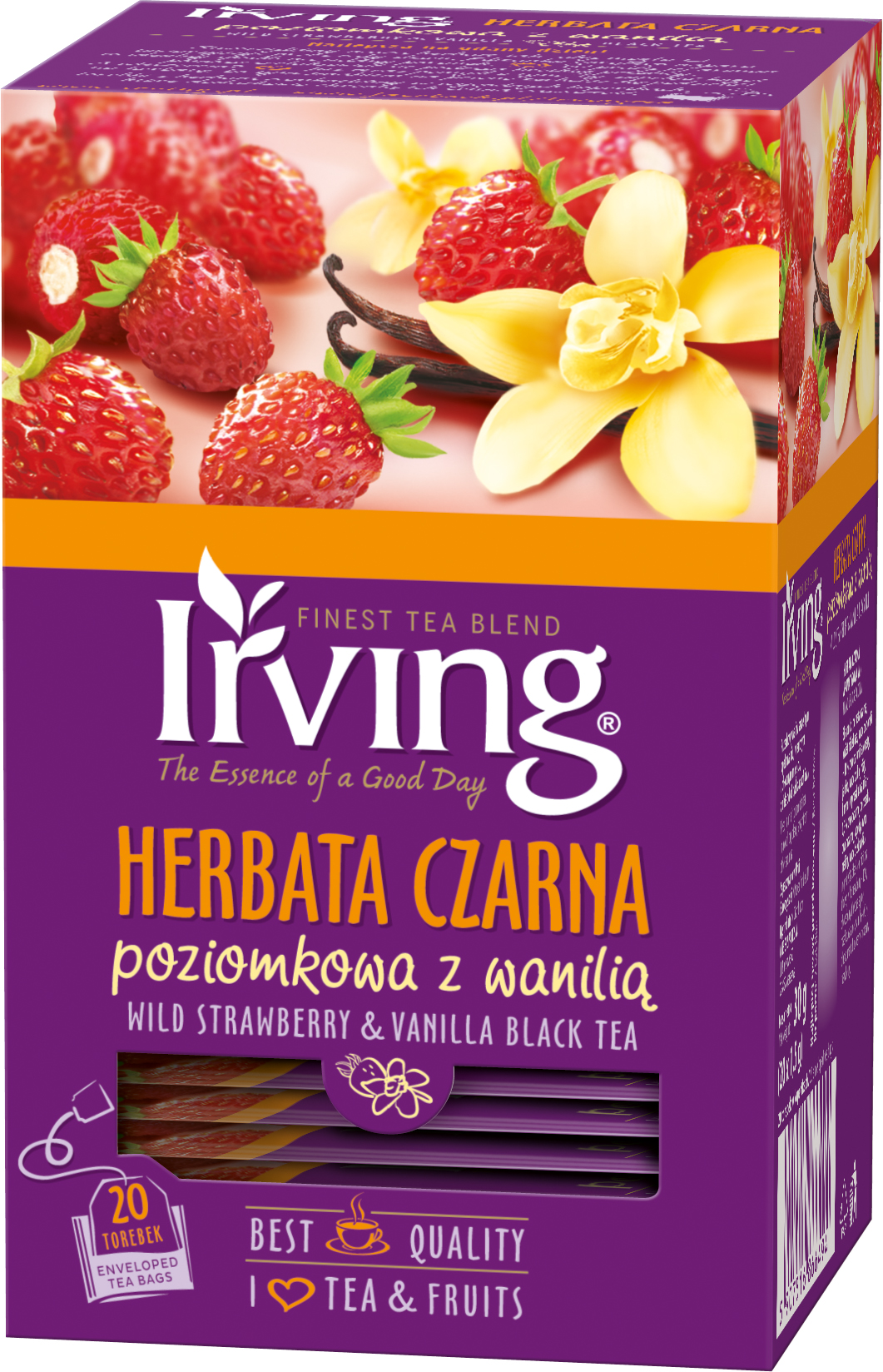 Irving Herbata czarna poziomkowa z wanilią 30 g (20x1,5 g)