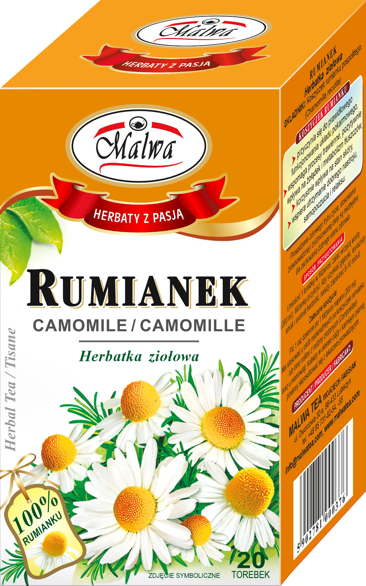 Malwa Rumianek, herbatka ziołowa 30g