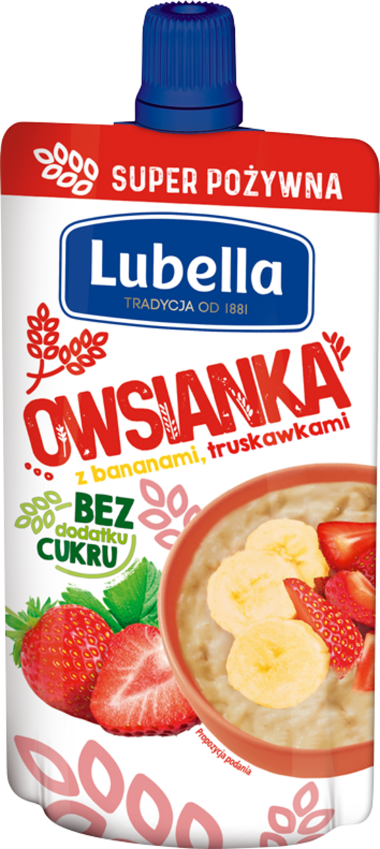 Lubella Owsianka z bananami i truskawkami 100g