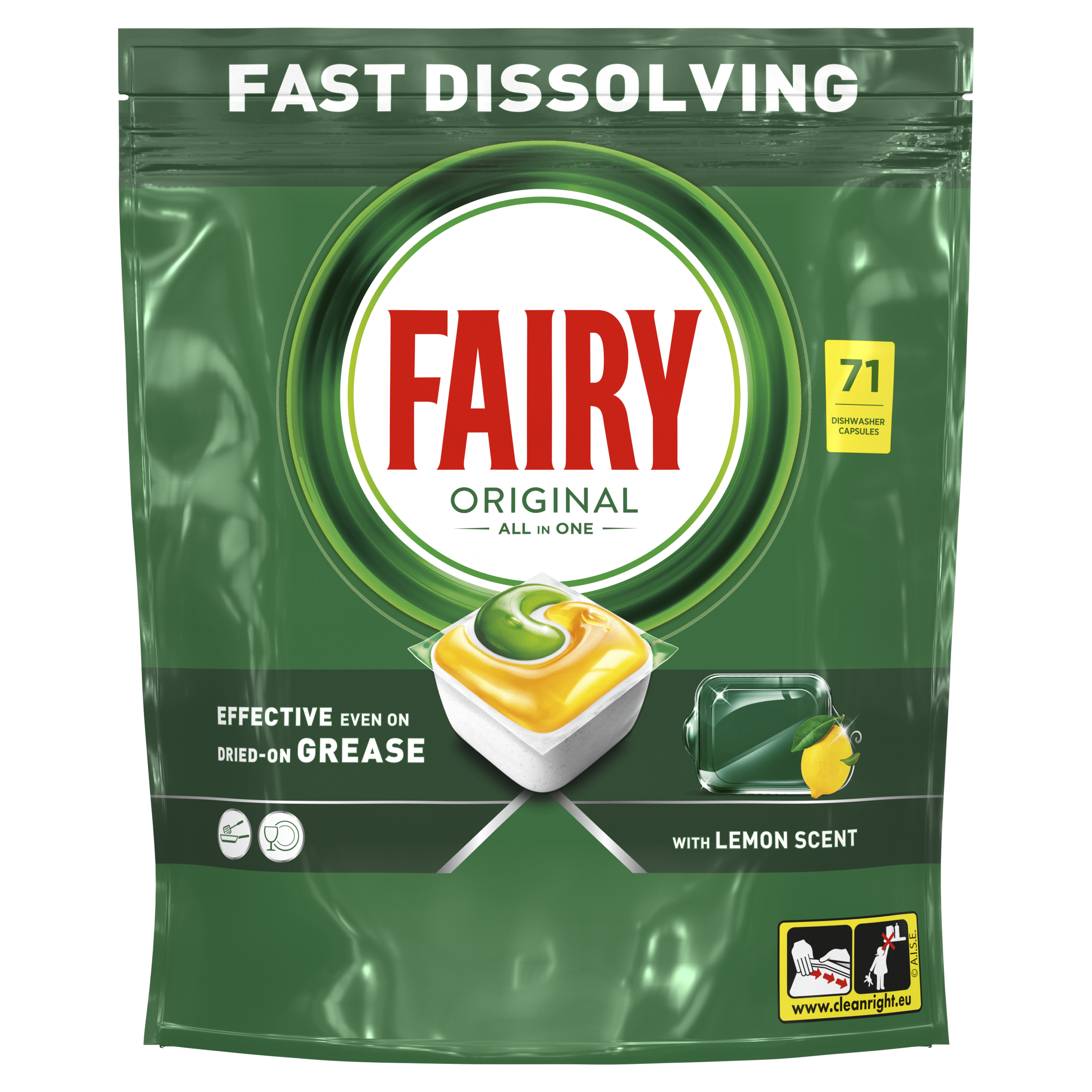 Fairy Original All In One Kapsułki do zmywarki Cytryna 71 szt.