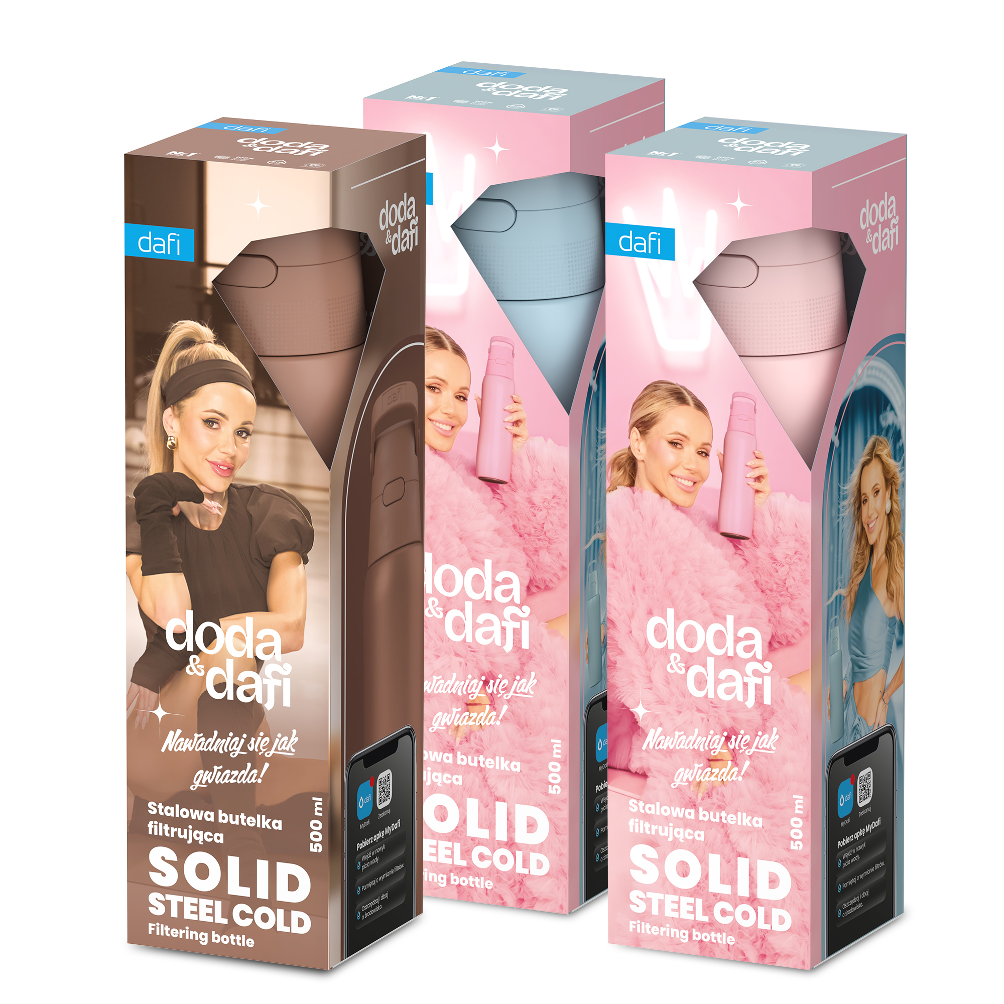 Butelka filtrująca Dafi Solid 0,5 l Steel Cold Doda mix kolor