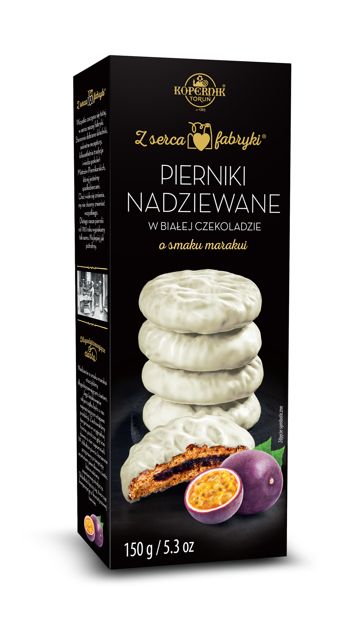 Kopernik Pierniki nadziewane w białej czekoladzie marakuja 150g