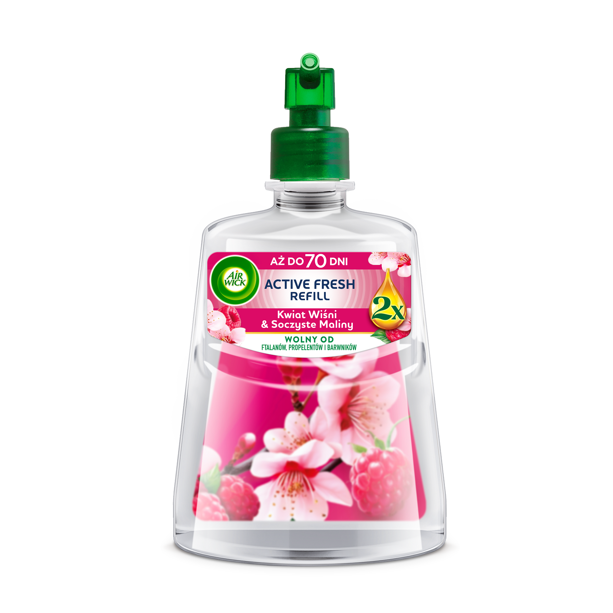 Air Wick Odświeżacz powietrza Active Fresh Kwiat Wiśni i Soczyste Maliny Wkład 228 ml