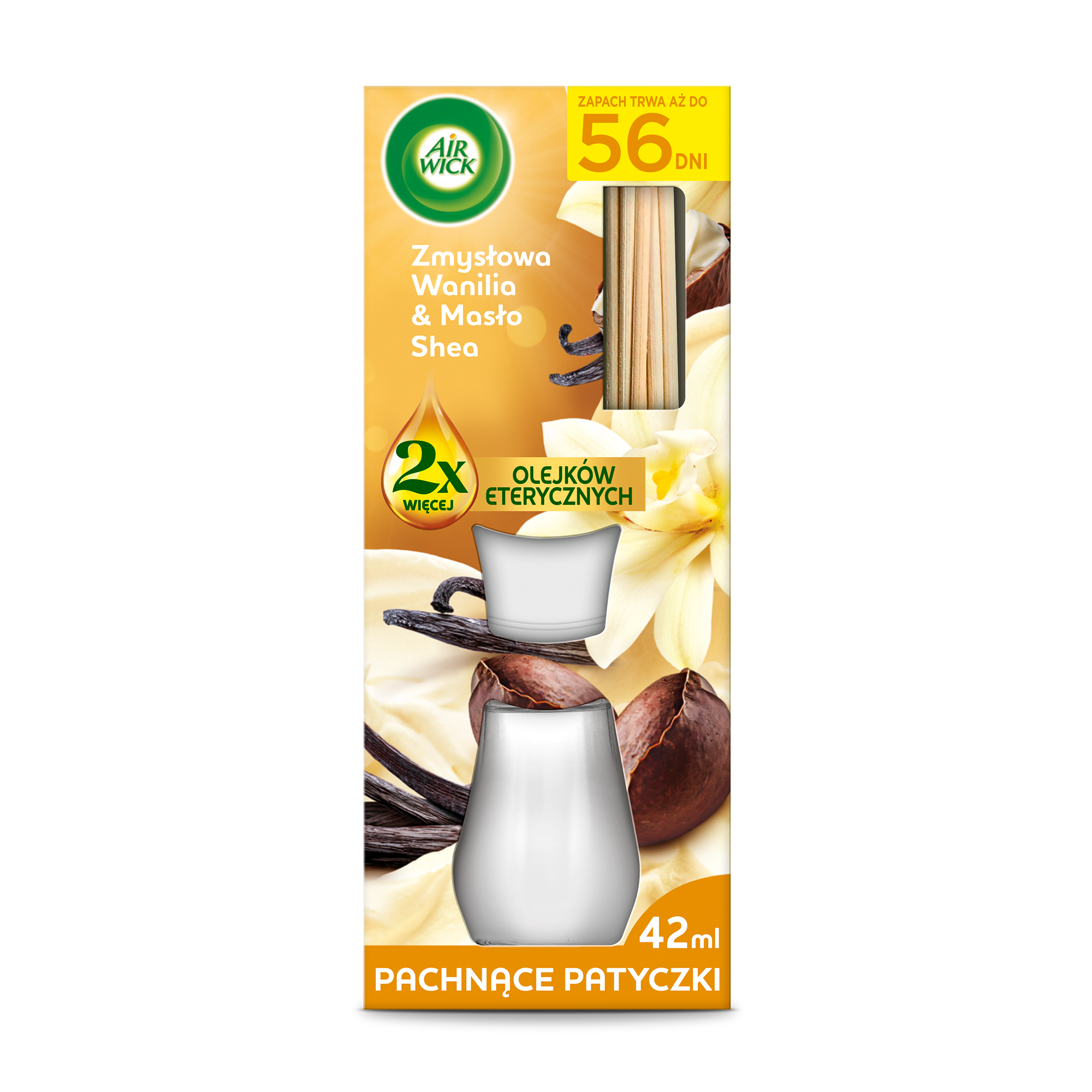 Air Wick Patyczki zapachowe Aromatyczna Wanilia i Masło Shea 42 ml