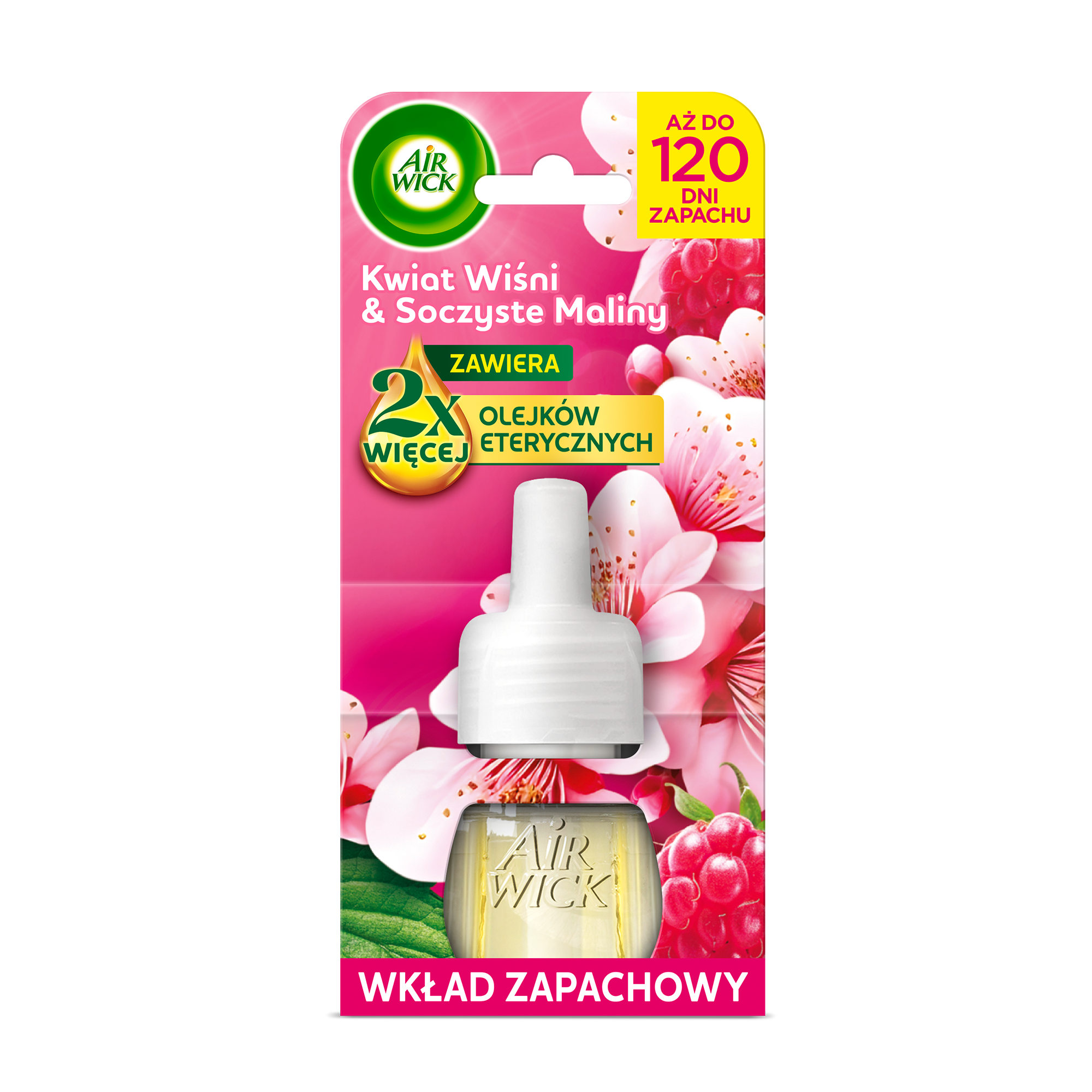 Air Wick Elektryczny odświeżacz powietrza Kwiat Wiśni i Soczyste Maliny Wkład 19 ml