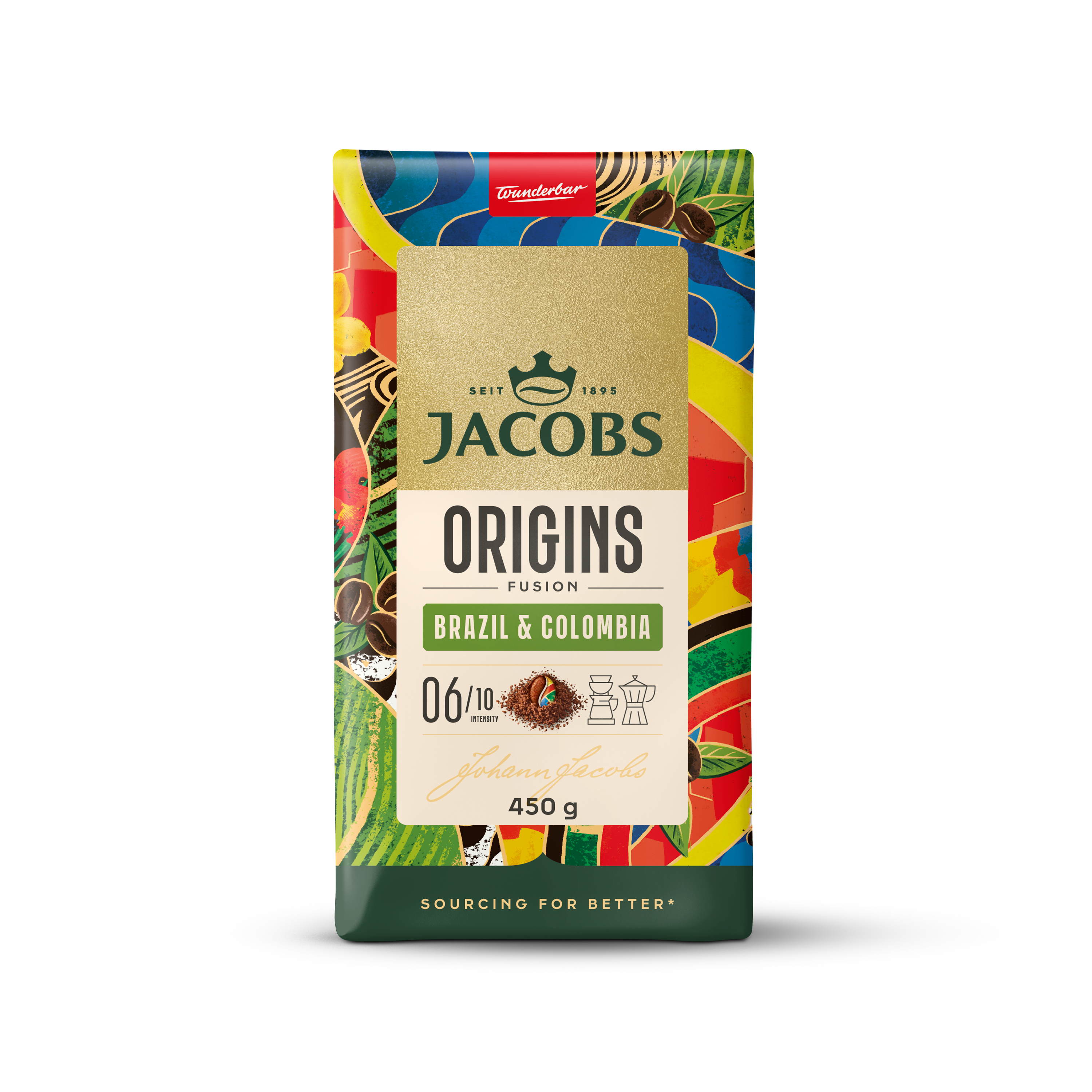 Kawa mielona Jacobs Origins Brazil&Colombia 450g