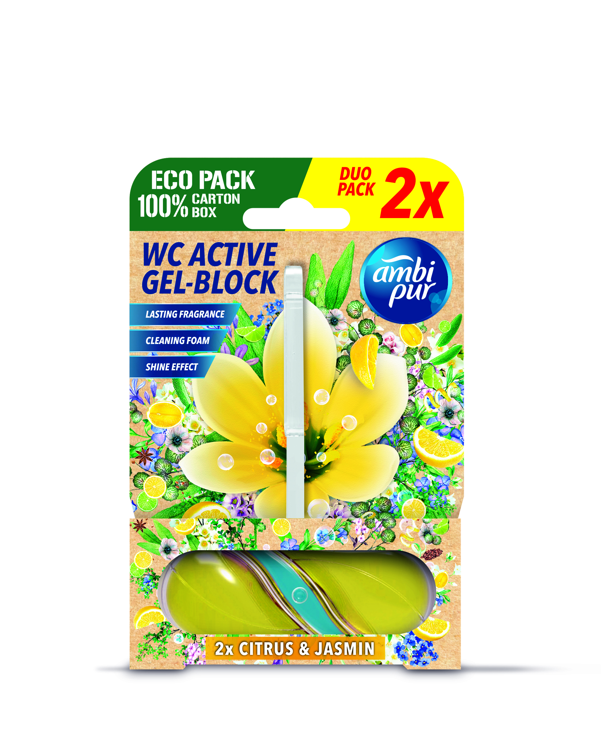 Ambi Pur Active Gel Block zwieszka do WC Citrus & Jasmin 2 x 45 g