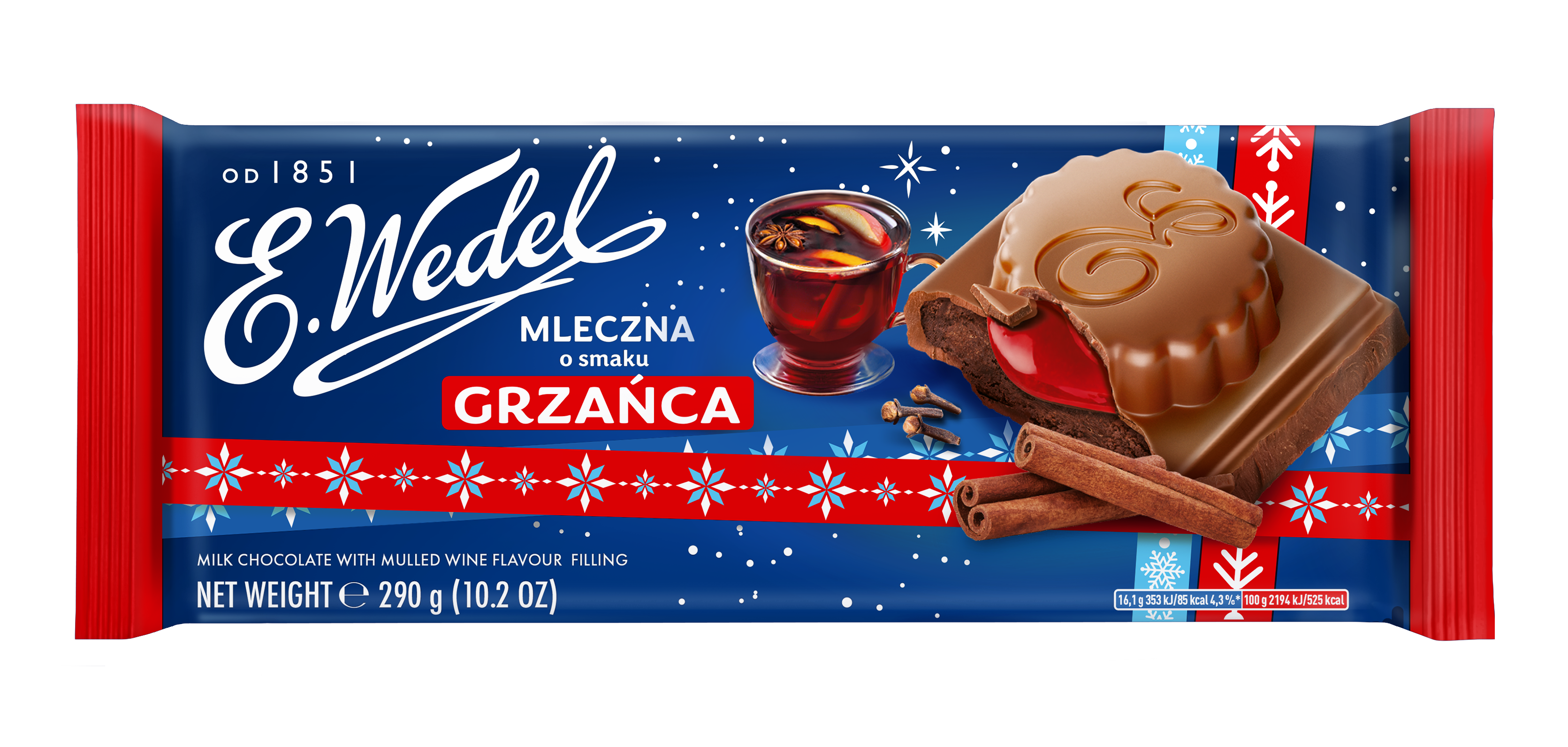 E.Wedel czekolada mleczna o smaku grzańca 290g