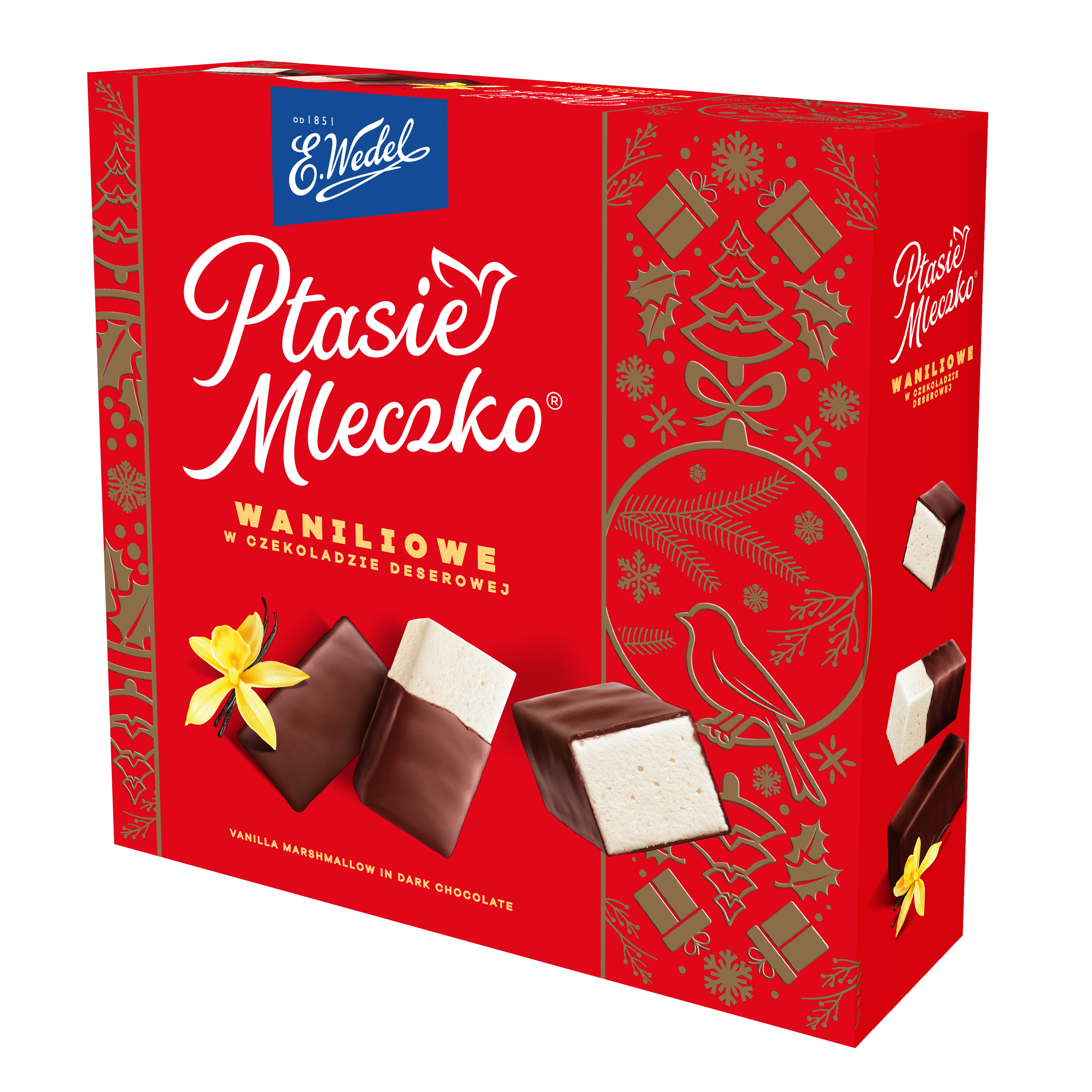 E. Wedel Ptasie Mleczko Waniliowe w czekoladzie deserowej 340g