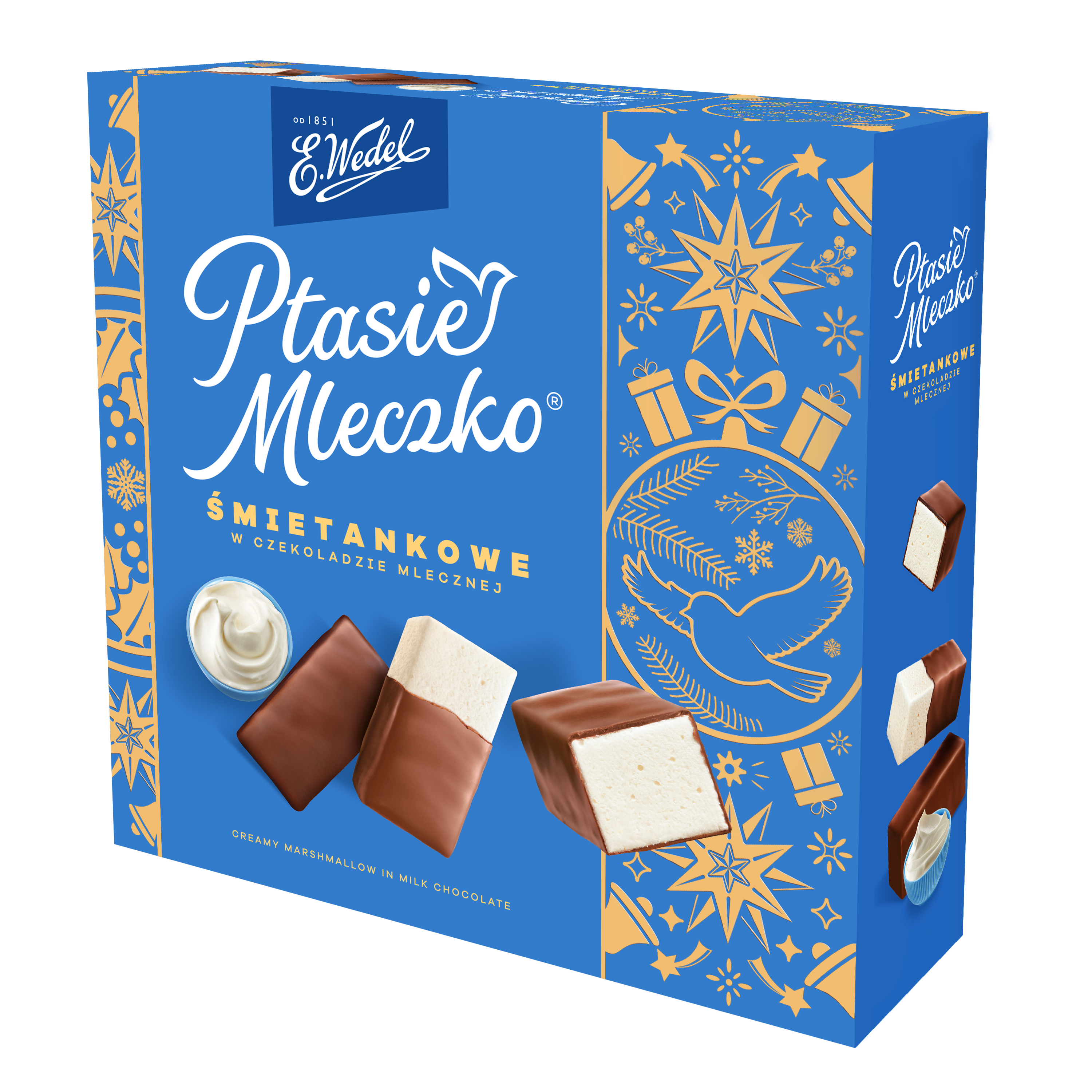 E.Wedel Ptasie Mleczko Śmietankowe w czekoladzie mlecznej 340g