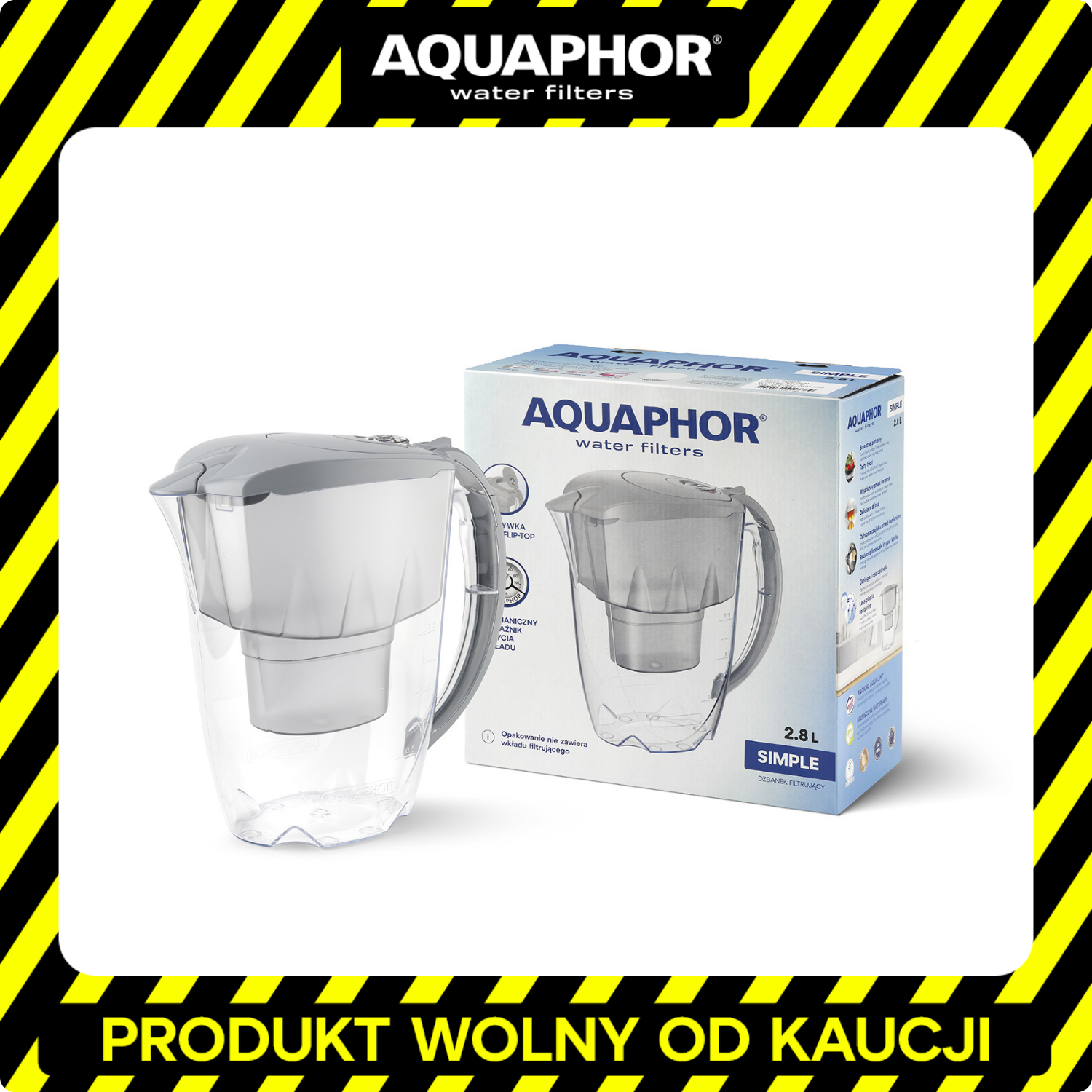 Dzbanek filtrujący Aquaphor Simple 2,8l Szary