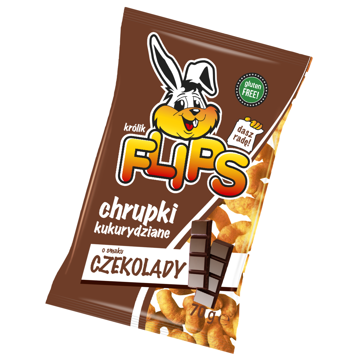 Flips Chrupki Kukurydziane o Smaku Czekoladowym 70g Sante