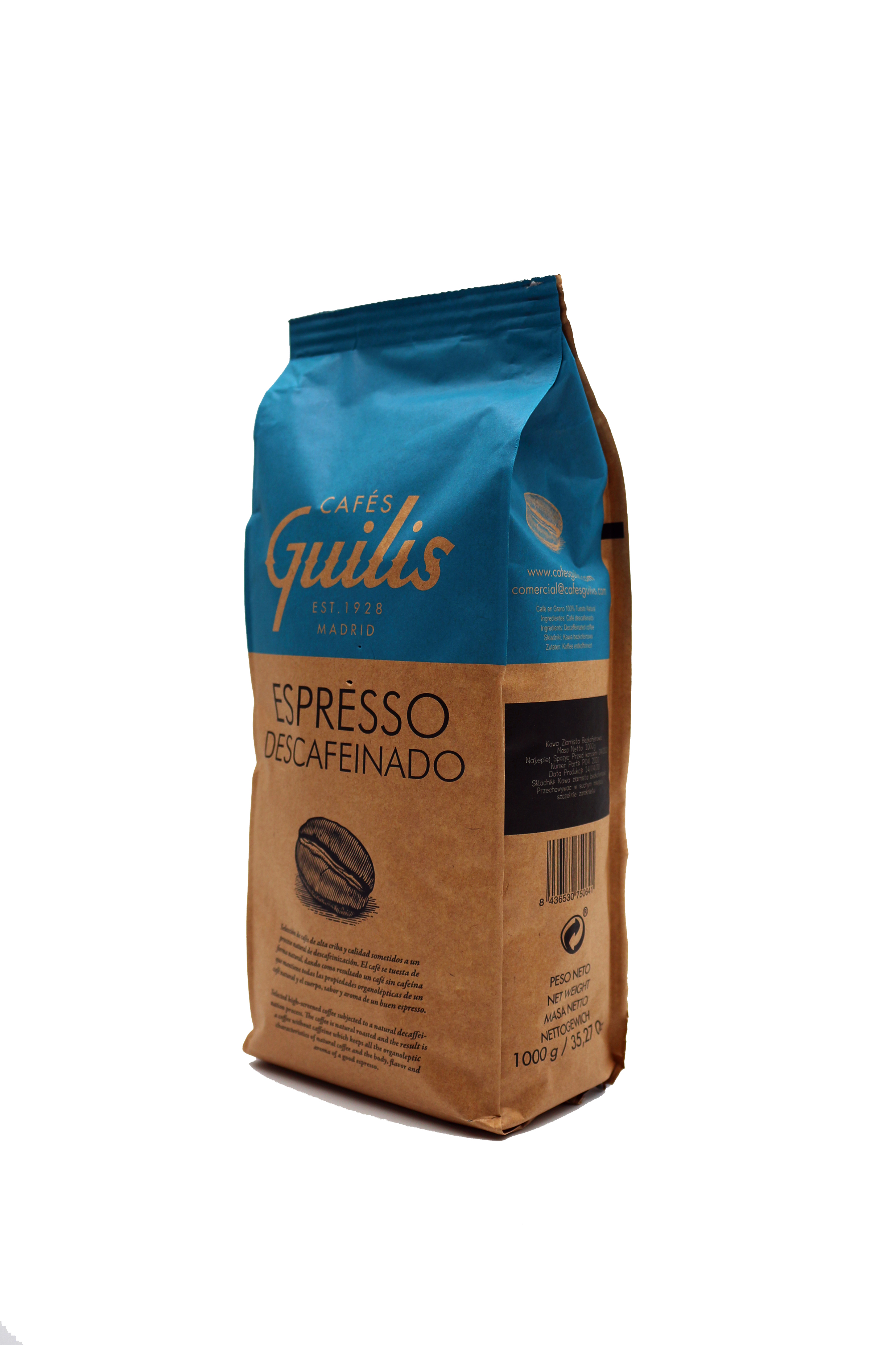 Kawa Cafes Guilis - Espresso descafeinado ziarno 1kg