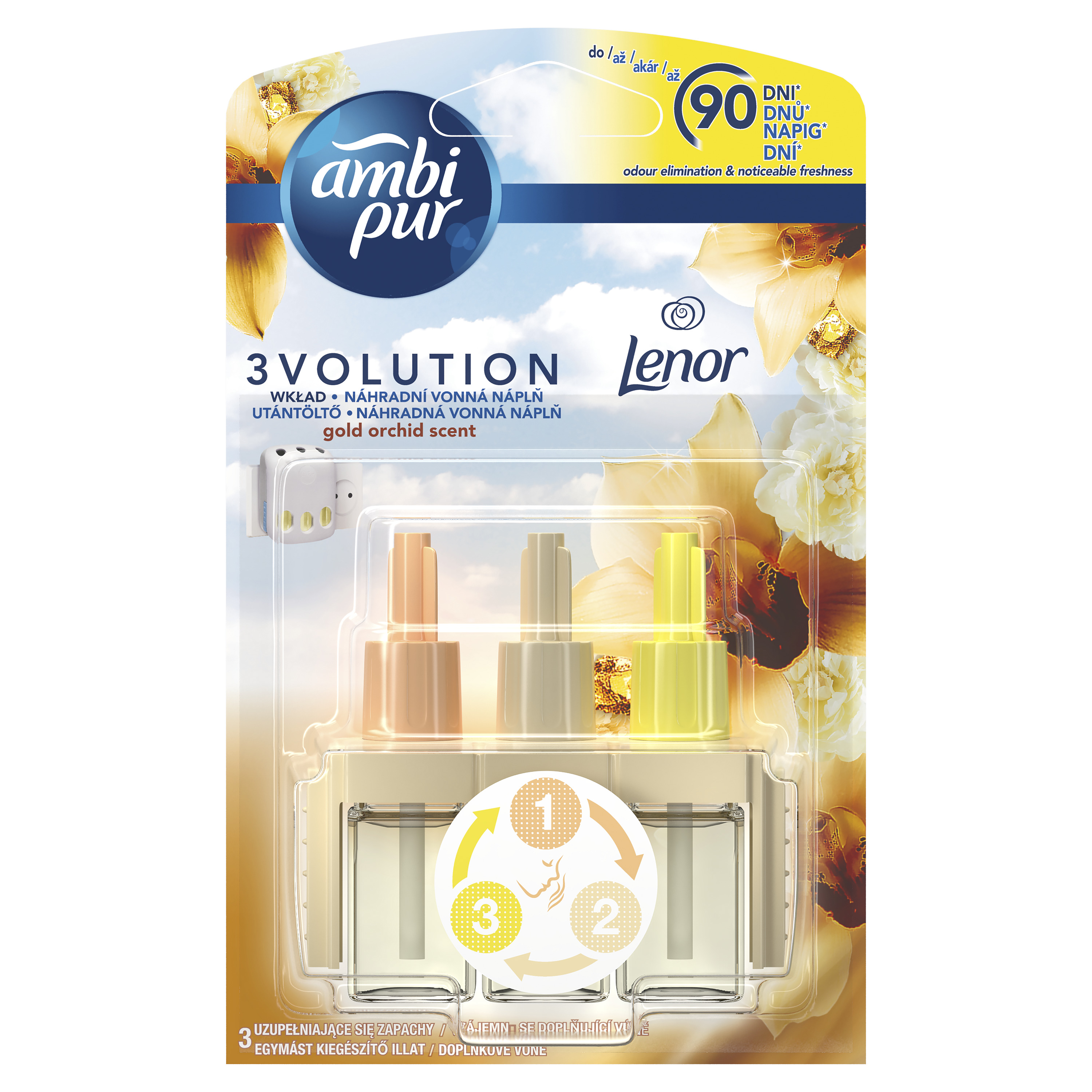 Ambi Pur 3Volution wkład do elektrycznego odświeżacza powietrza Gold Orchid, 20 ml