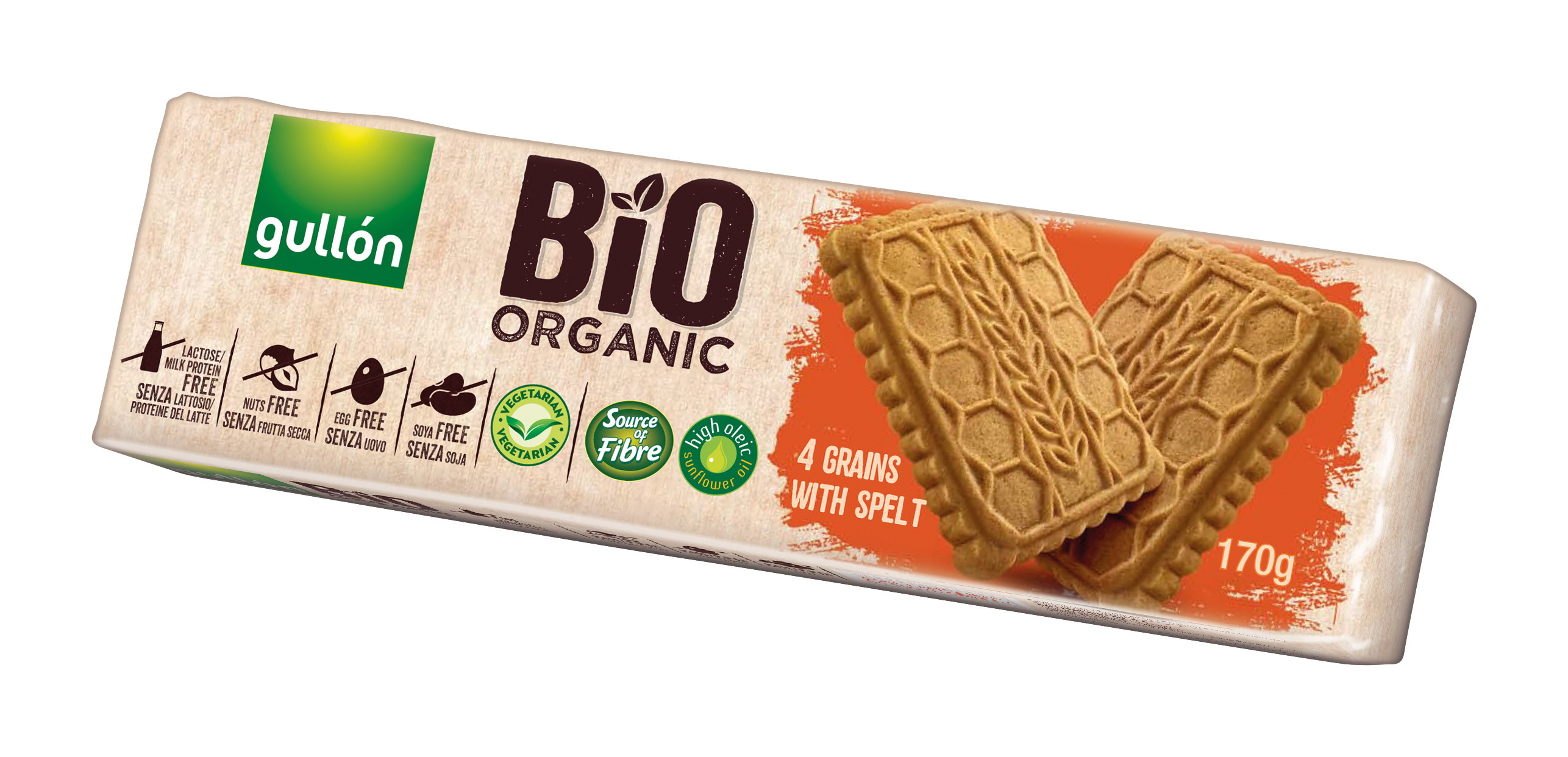 Gullón Organiczne ciastka z 4 zbożami i orkiszem 170 g