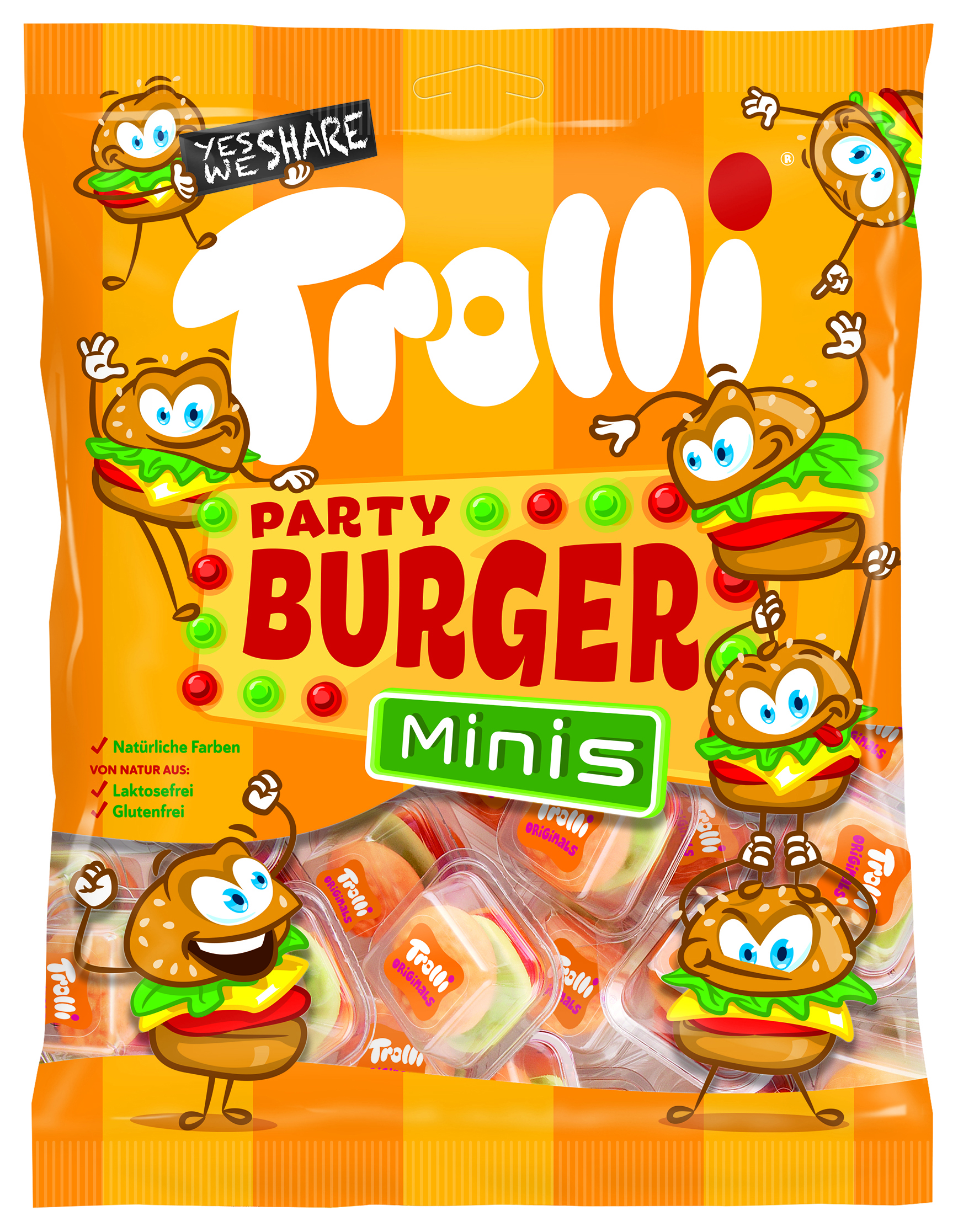 Trolli Party Burger Minis Żelki o smaku owocowym 170g